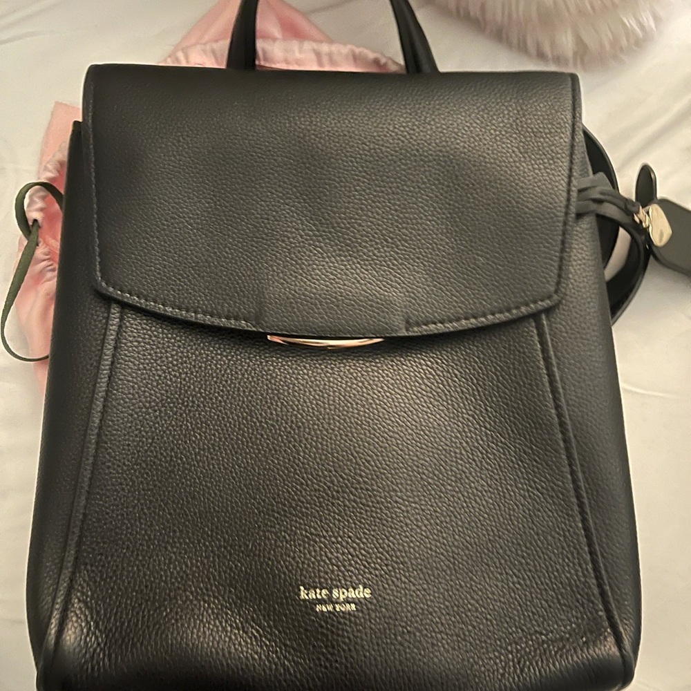 Kate Spade Black Leather Backpack